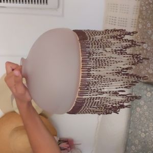 Antique glass beaded lampshade